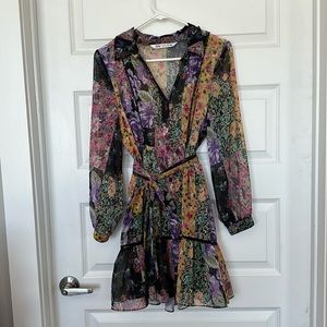 Belted floral dress